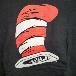 We Love Fine Cat In The Hat Graphic Tee Black Short Sleeve - Size Medium